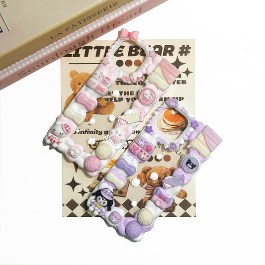 Kuromi / Hello Kitty Milk Decoden Cream Phone Case iPhone Samsung Case