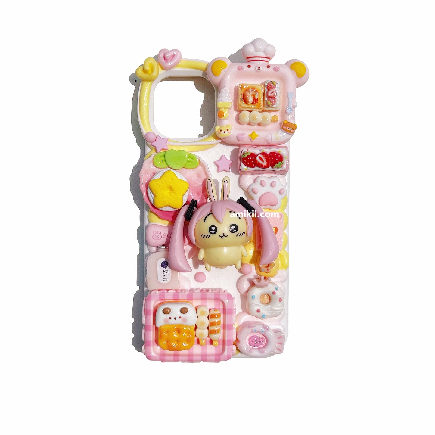 Chiikawa Usagi and Miku Decoden Cream Phone Case iPhone Samsung Case