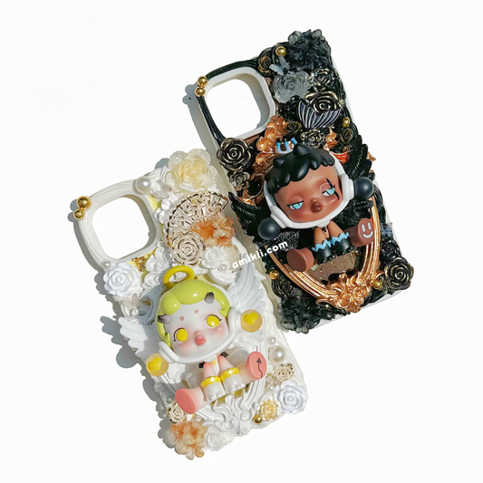 Pop mart Skullpanda Angel and Demon Decoden Cream Phone Case iPhone Samsung Case