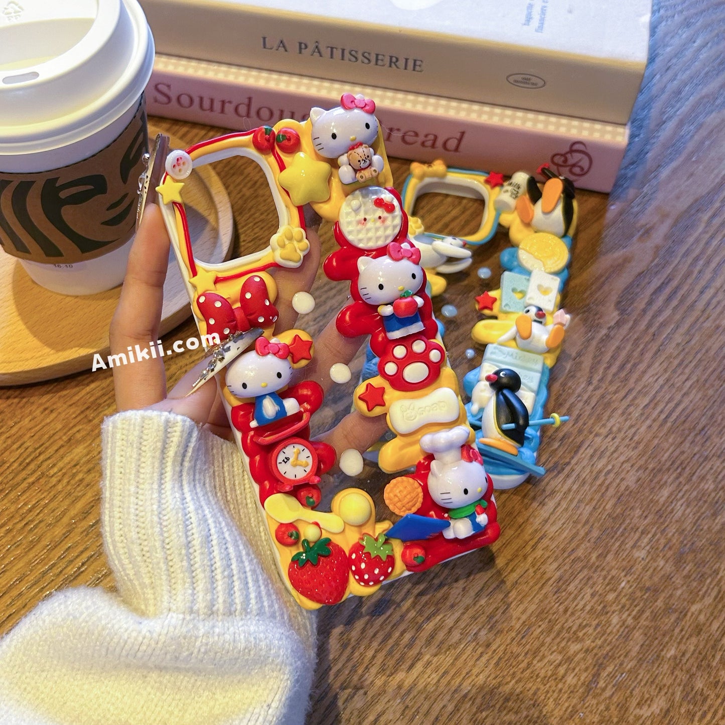 Kitty Apple/Pingu Decoden Cream Phone Case iPhone Samsung Google Case