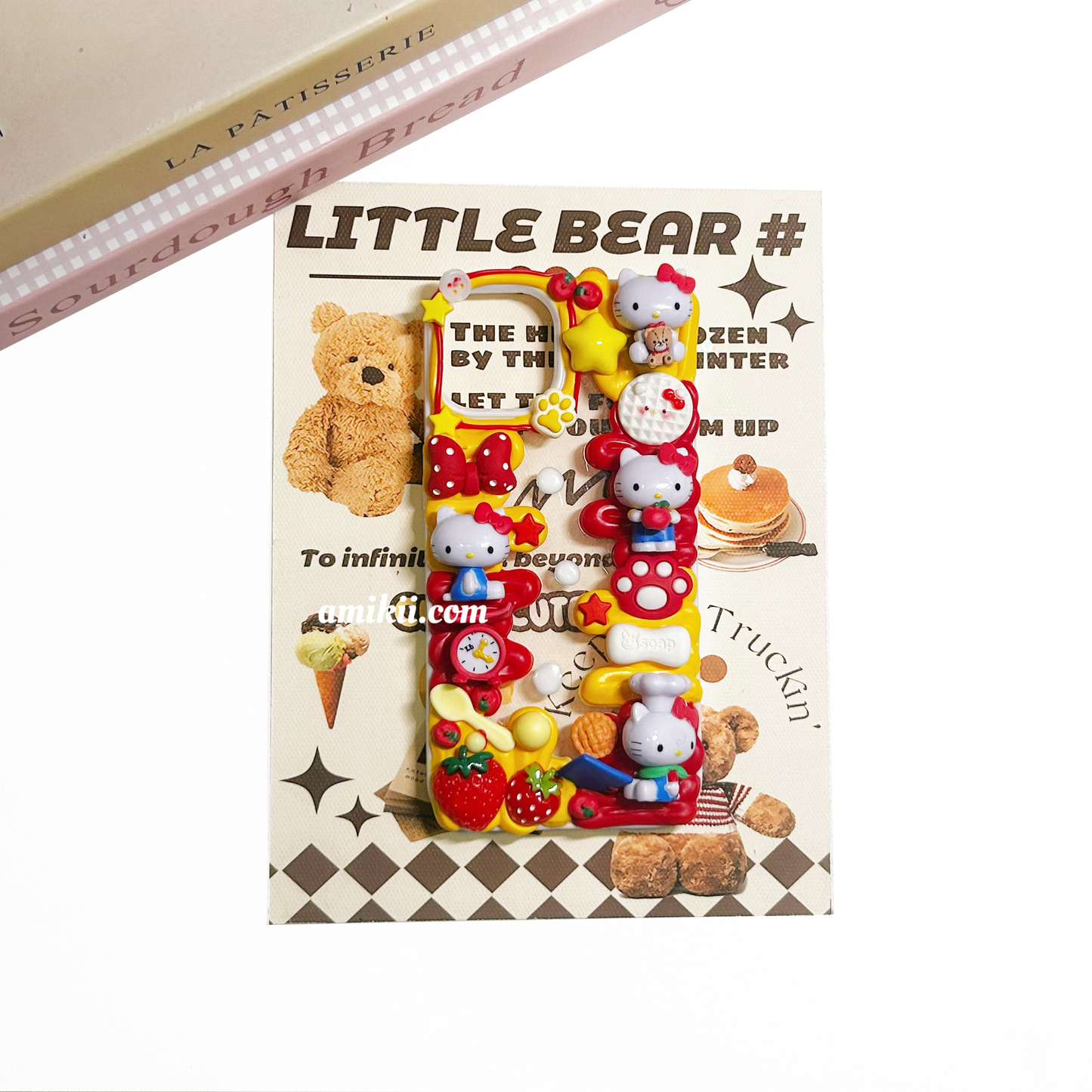 Kitty Apple/Pingu Decoden Cream Phone Case iPhone Samsung Google Case