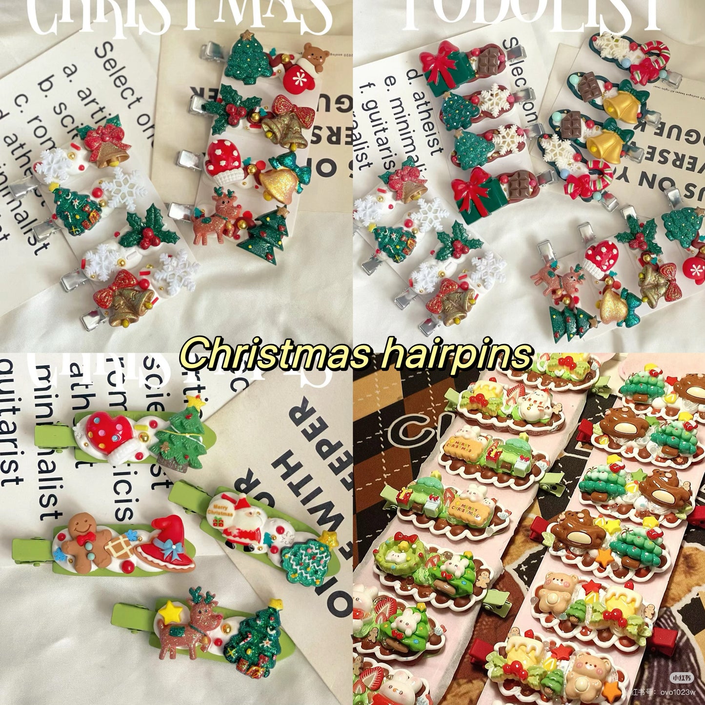 Lucky bag-Christmas style pendant+phone chain+card sleeve+hairpins