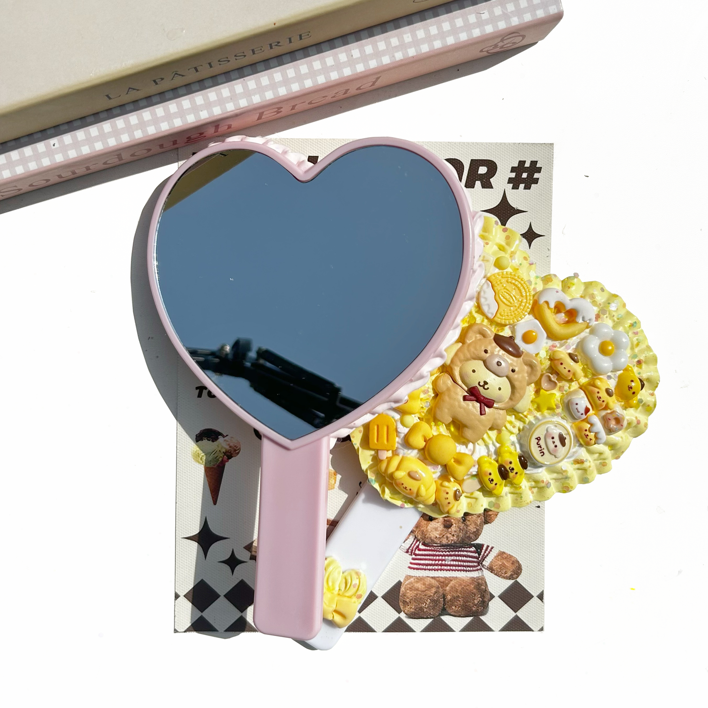 Melody and Pompom Purin handheld mirror