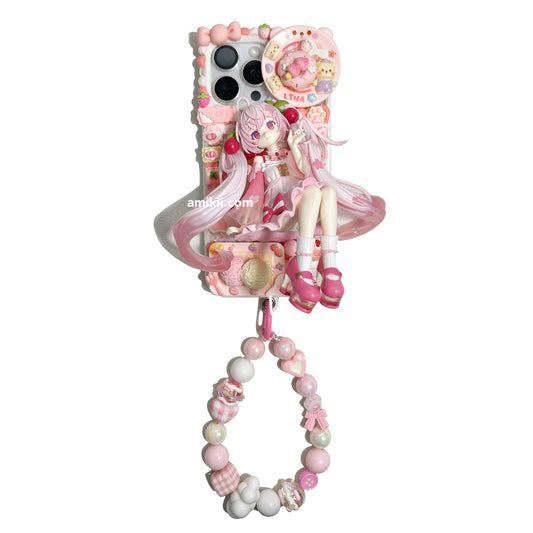 Sakura Hatsune Miku Decoden Cream Phone Case iPhone Samsung Google Case