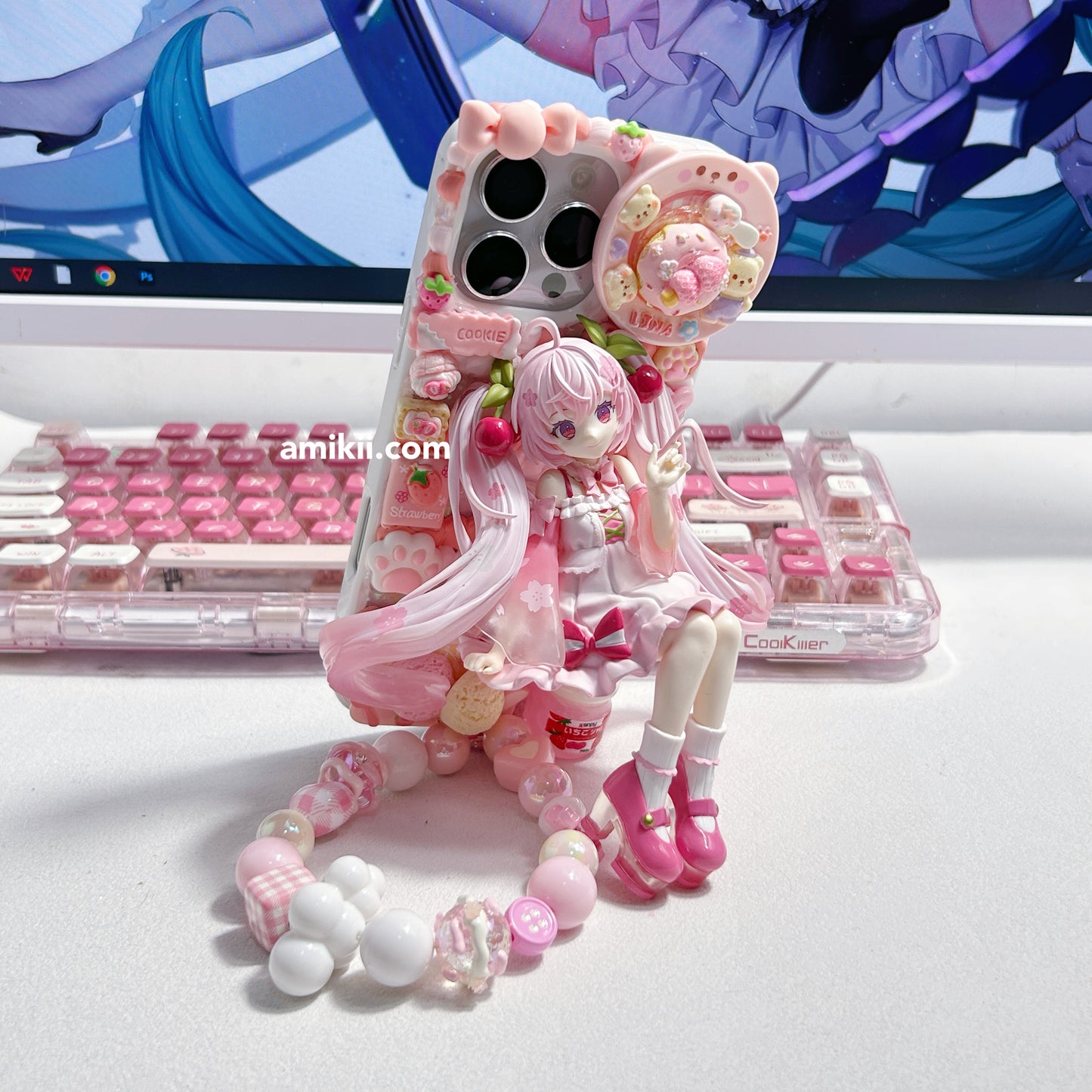 Sakura Hatsune Miku Decoden Cream Phone Case iPhone Samsung Google Case