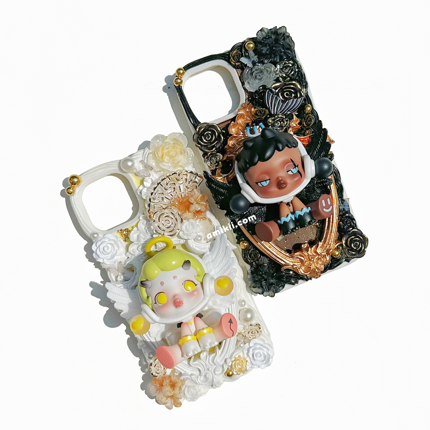 Pop mart Skullpanda Angel and Demon Decoden Cream Phone Case iPhone Samsung Case