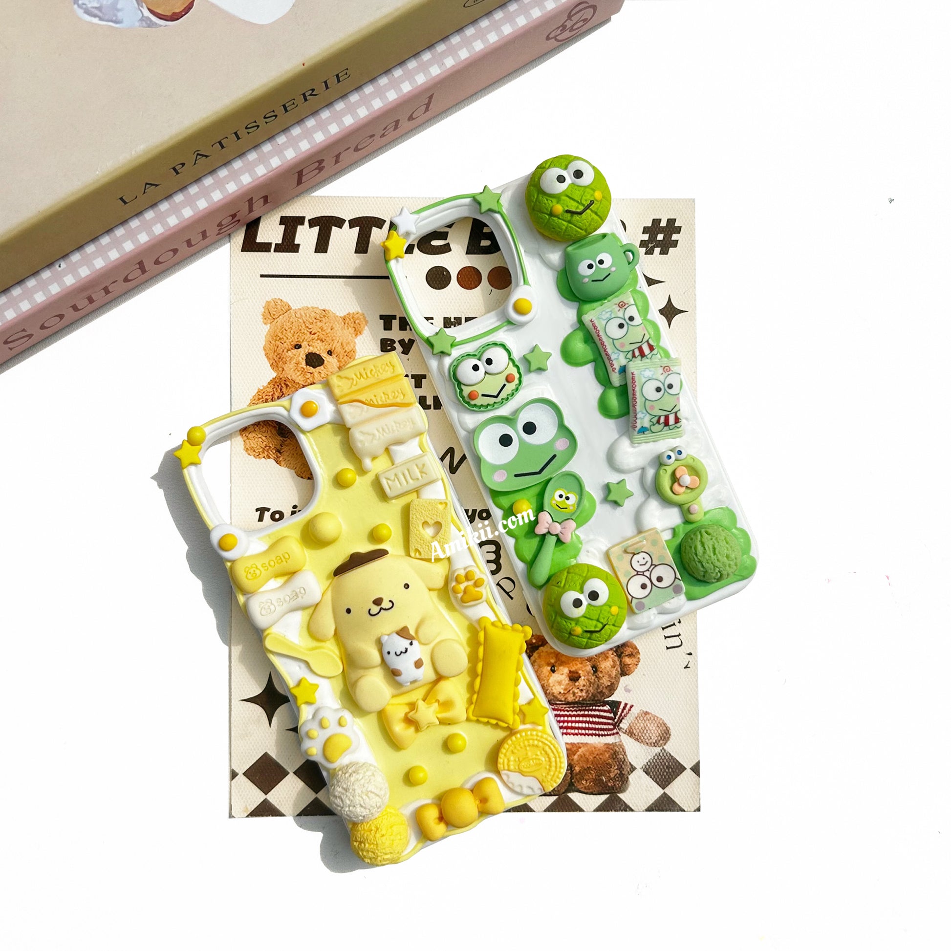 Keroppi / Pompom Purin Decoden Cream Phone Case iPhone Samsung Case – Amikii Keroppi / Pompom Purin Decoden Cream Phone Case iPhone Samsung Case – Amikii