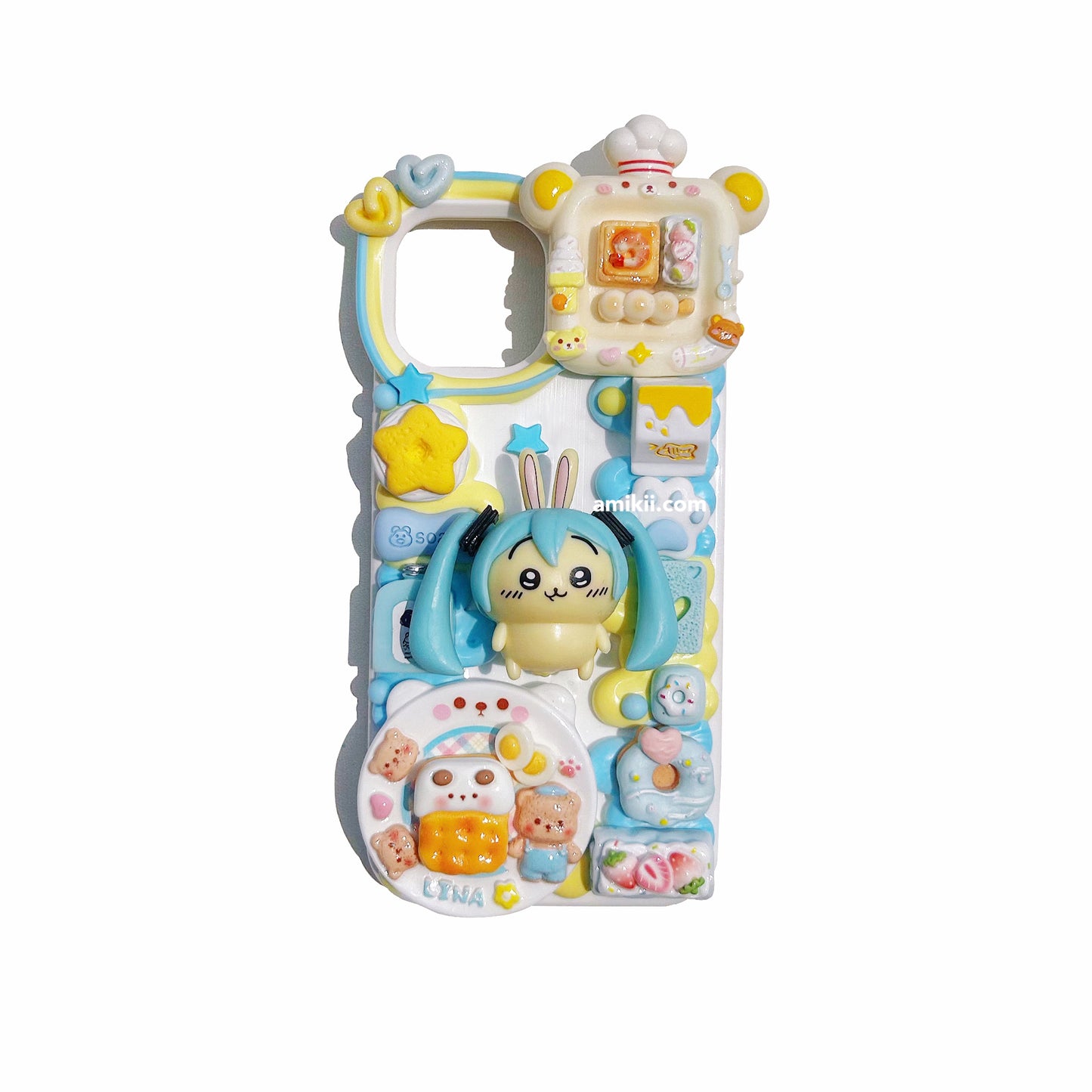 Chiikawa Usagi and Miku Decoden Cream Phone Case iPhone Samsung Case