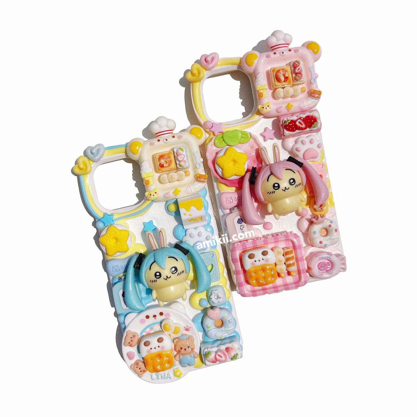 Chiikawa Usagi and Miku Decoden Cream Phone Case iPhone Samsung Case