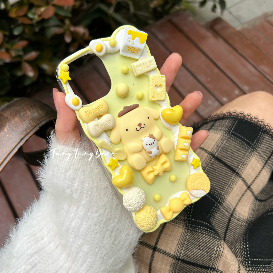 Keroppi / Pompom Purin Decoden Cream Phone Case iPhone Samsung Case – Amikii Keroppi / Pompom Purin Decoden Cream Phone Case iPhone Samsung Case – Amikii