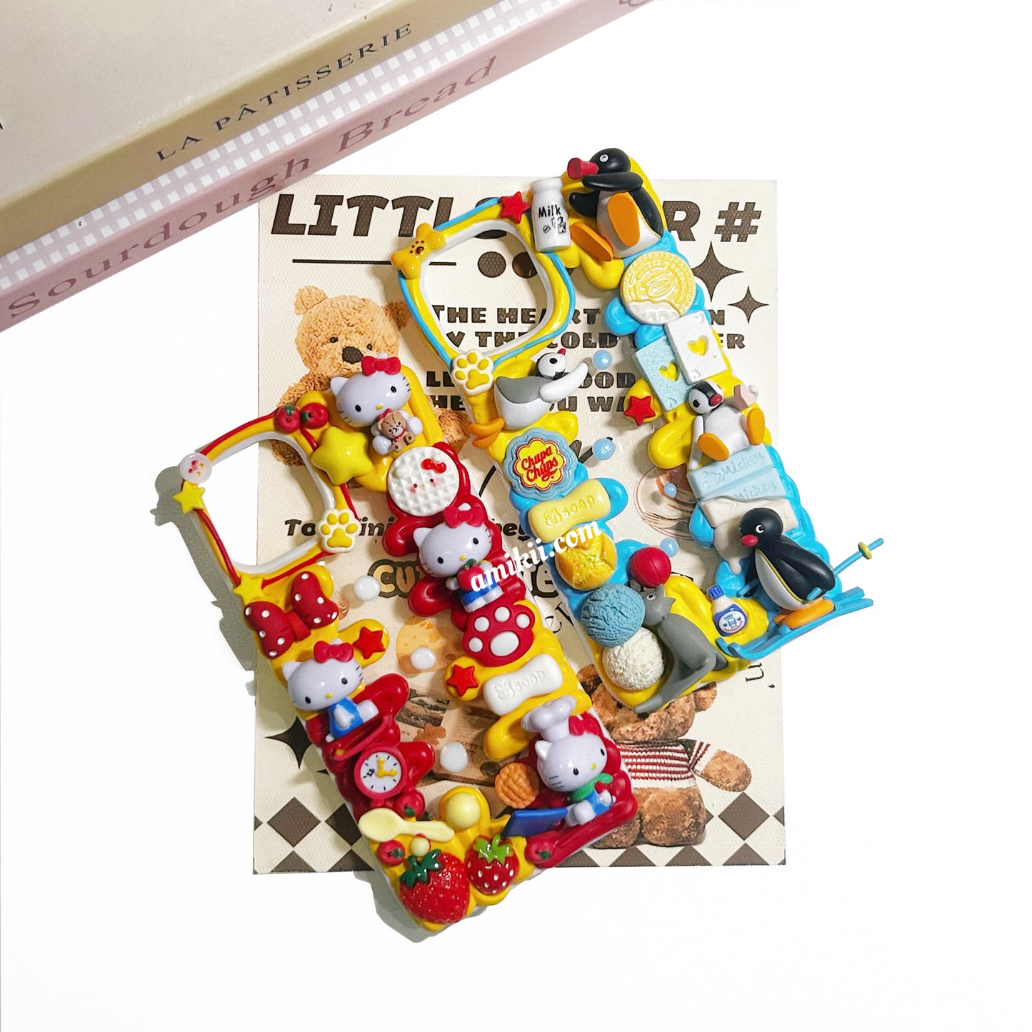 Kitty Apple/Pingu Decoden Cream Phone Case iPhone Samsung Google Case