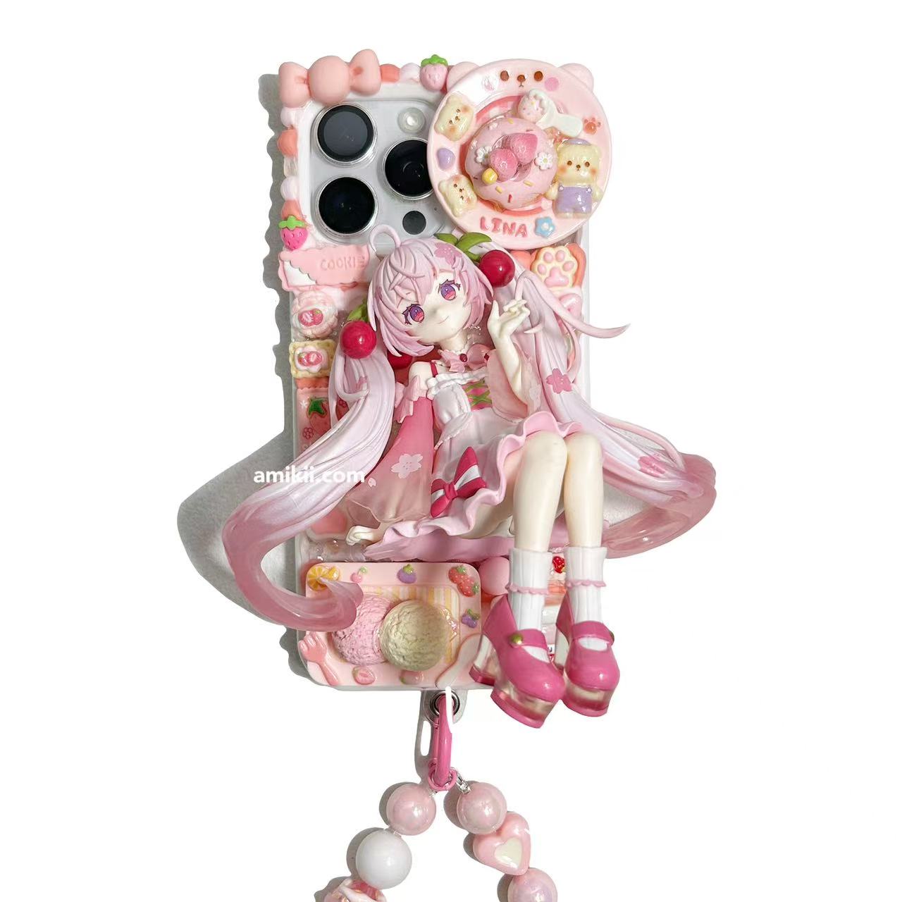 Sakura Hatsune Miku Decoden Cream Phone Case iPhone Samsung Google Case