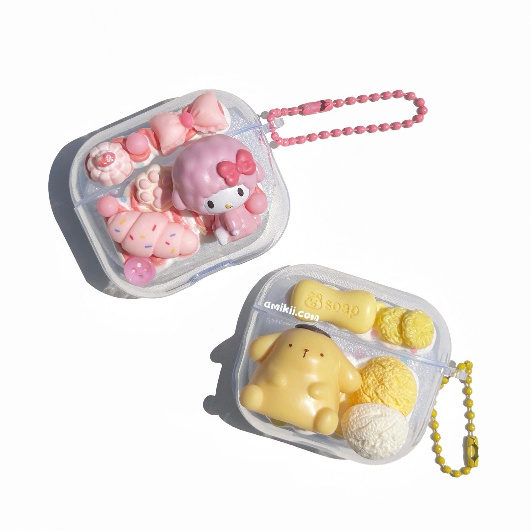 Unique cream glue AirPods case, AirPod Case Handmade – Amikii
