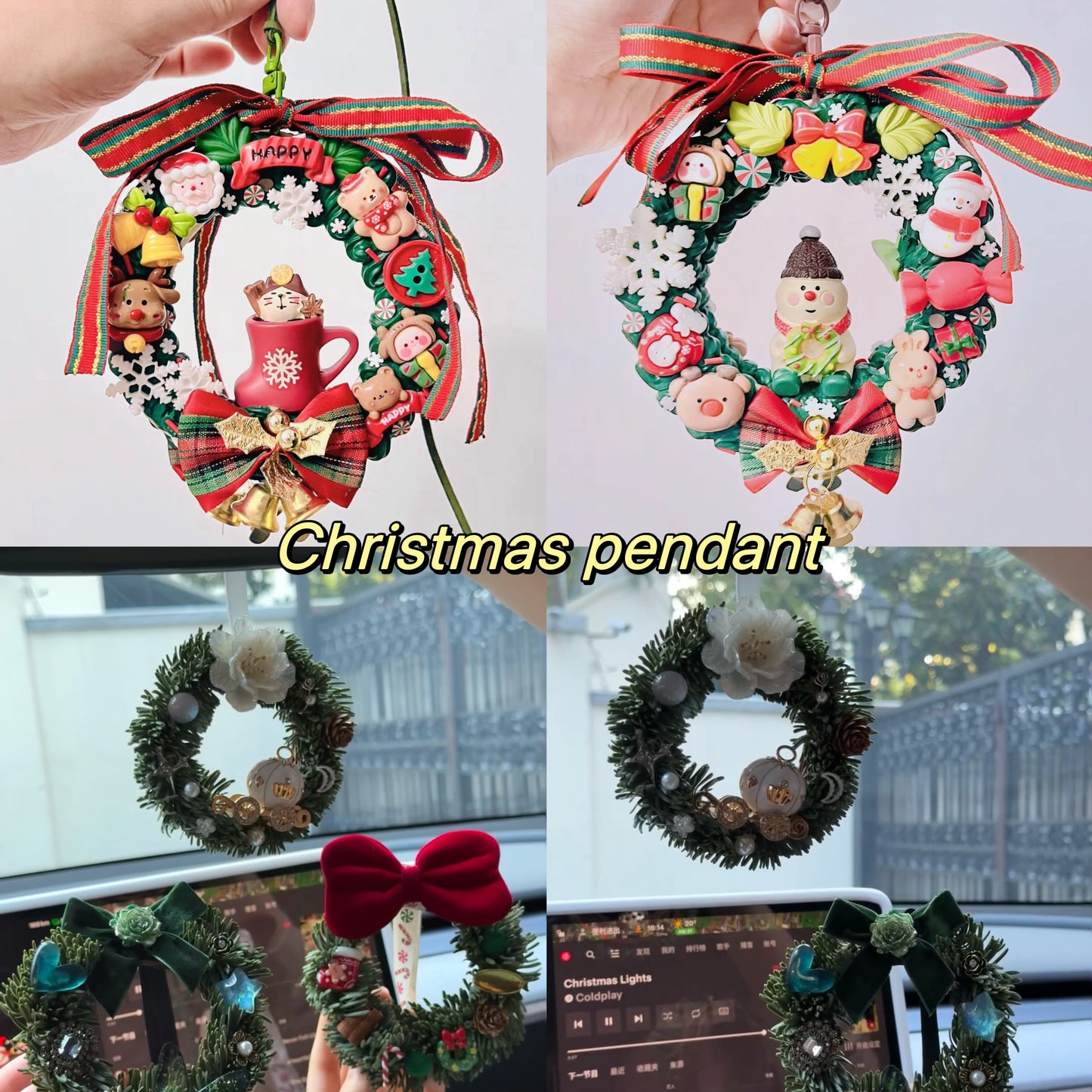 Lucky bag-Christmas style pendant+phone chain+card sleeve+hairpins