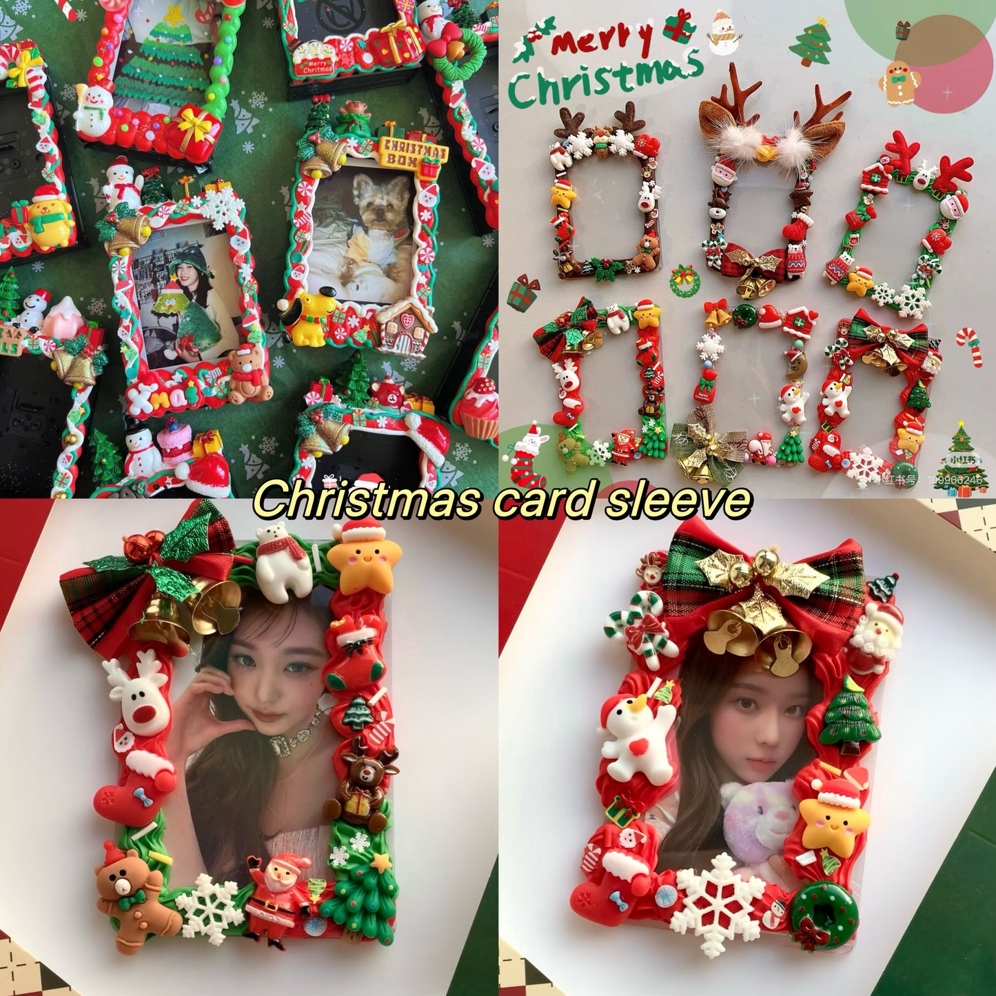 Lucky bag-Christmas style pendant+phone chain+card sleeve+hairpins