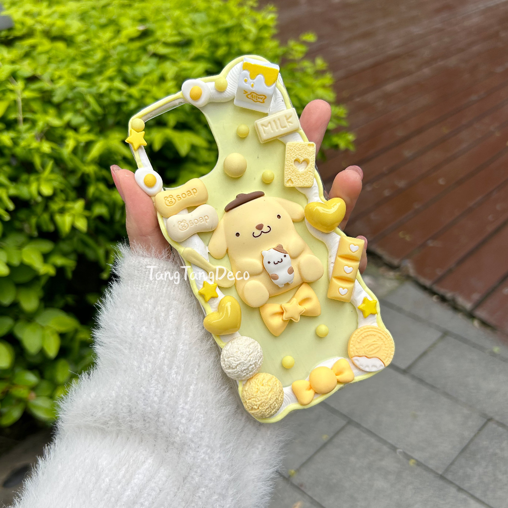 Keroppi / Pompom Purin Decoden Cream Phone Case iPhone Samsung Case Amikii Keroppi / Pompom Purin Decoden Cream Phone Case iPhone Samsung Case Amikii