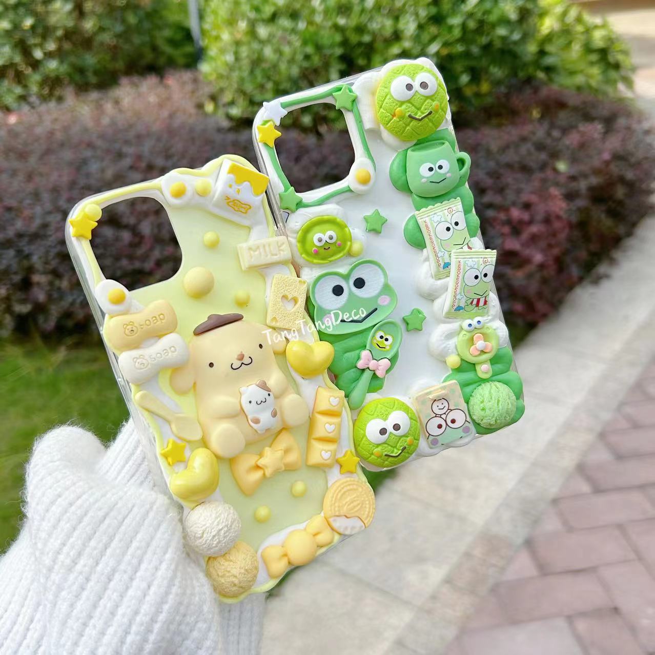 Keroppi / Pompom Purin Decoden Cream Phone Case iPhone Samsung Case – Amikii Keroppi / Pompom Purin Decoden Cream Phone Case iPhone Samsung Case – Amikii